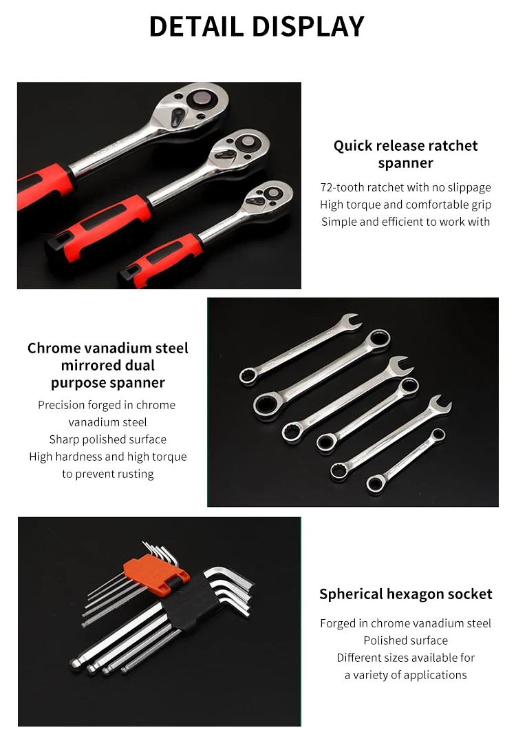 Kit Clé à Cliquet Multifonction 9 Douilles | Acier Chrome-Vanadium | Auto & Industrie