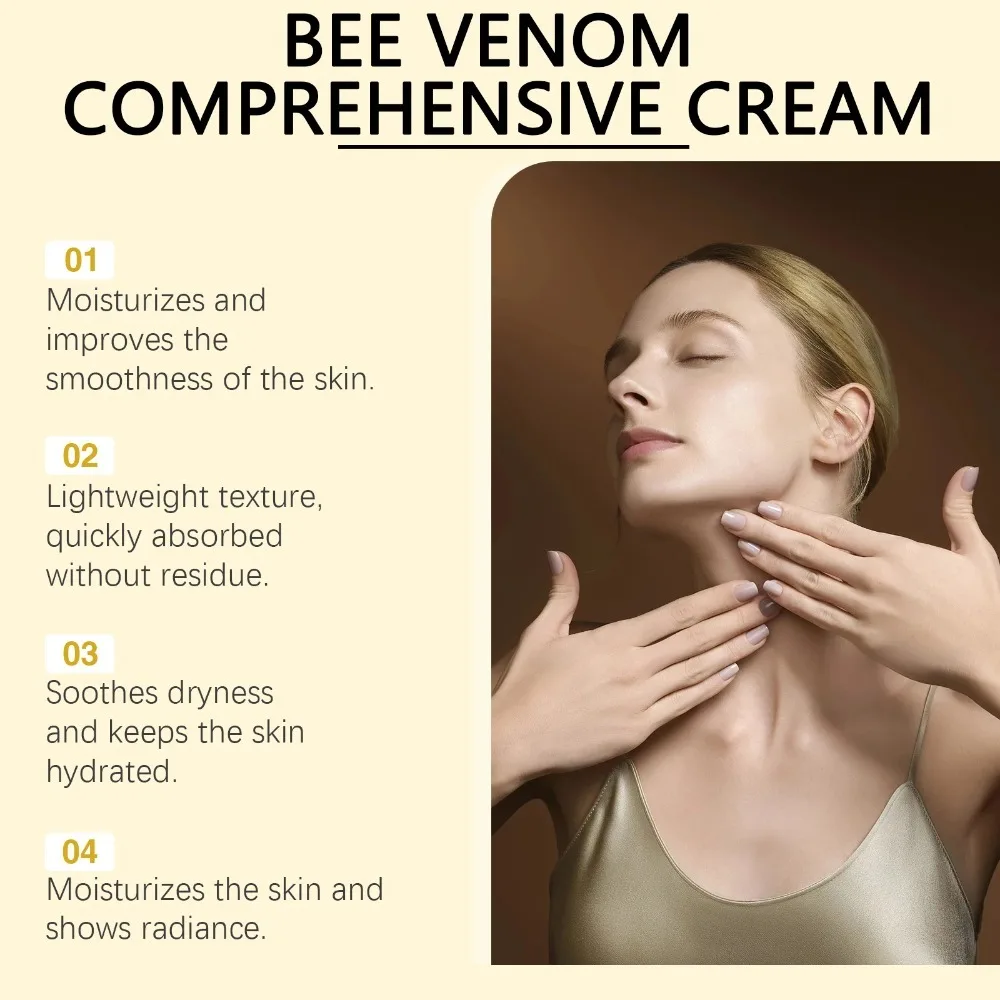Crème au Venin d'Abeille & Miel – Hydratante, Raffermissante & Éclaircissante – Visage & Corps 60g