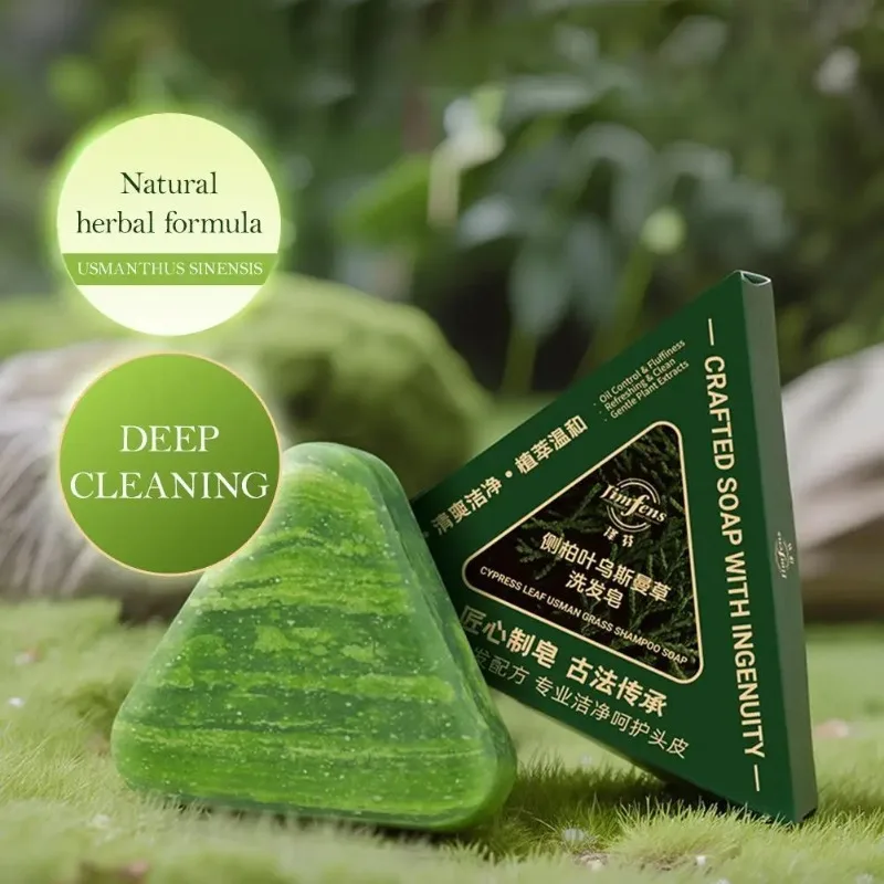 Savon Shampooing Herbal Usman Grass & Platycladus 2-en-1 – Anti-Chute & Croissance Cheveux
