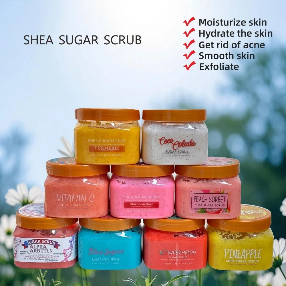Gommage Corporel au Sucre 500ml – Exfoliant Nourrissant & Éclaircissant Tous Types de Peau