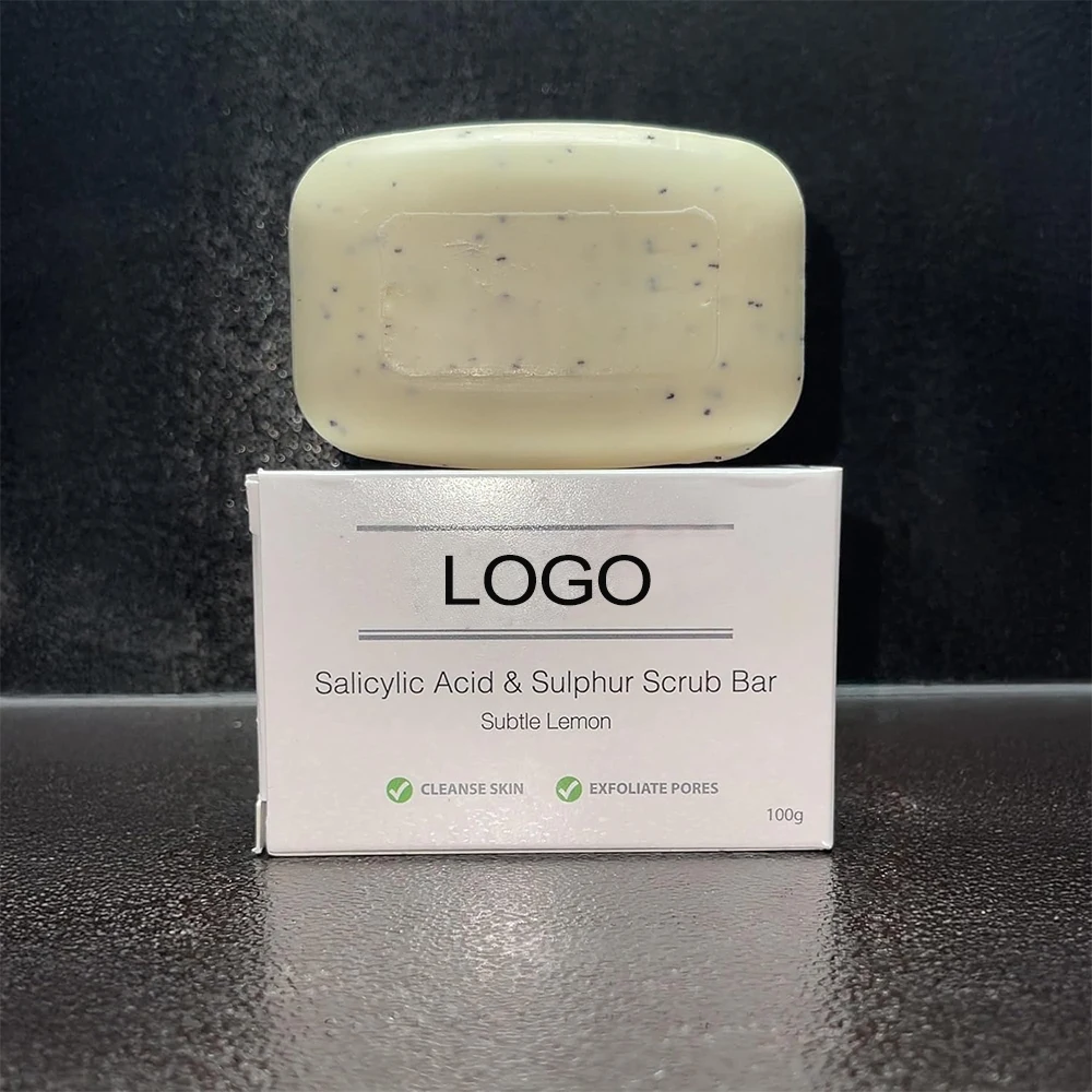 Savon Anti-Acné Soufre + Acide Salicylique + Huile d'Arbre à Thé – Pores Nets & Peau Claire