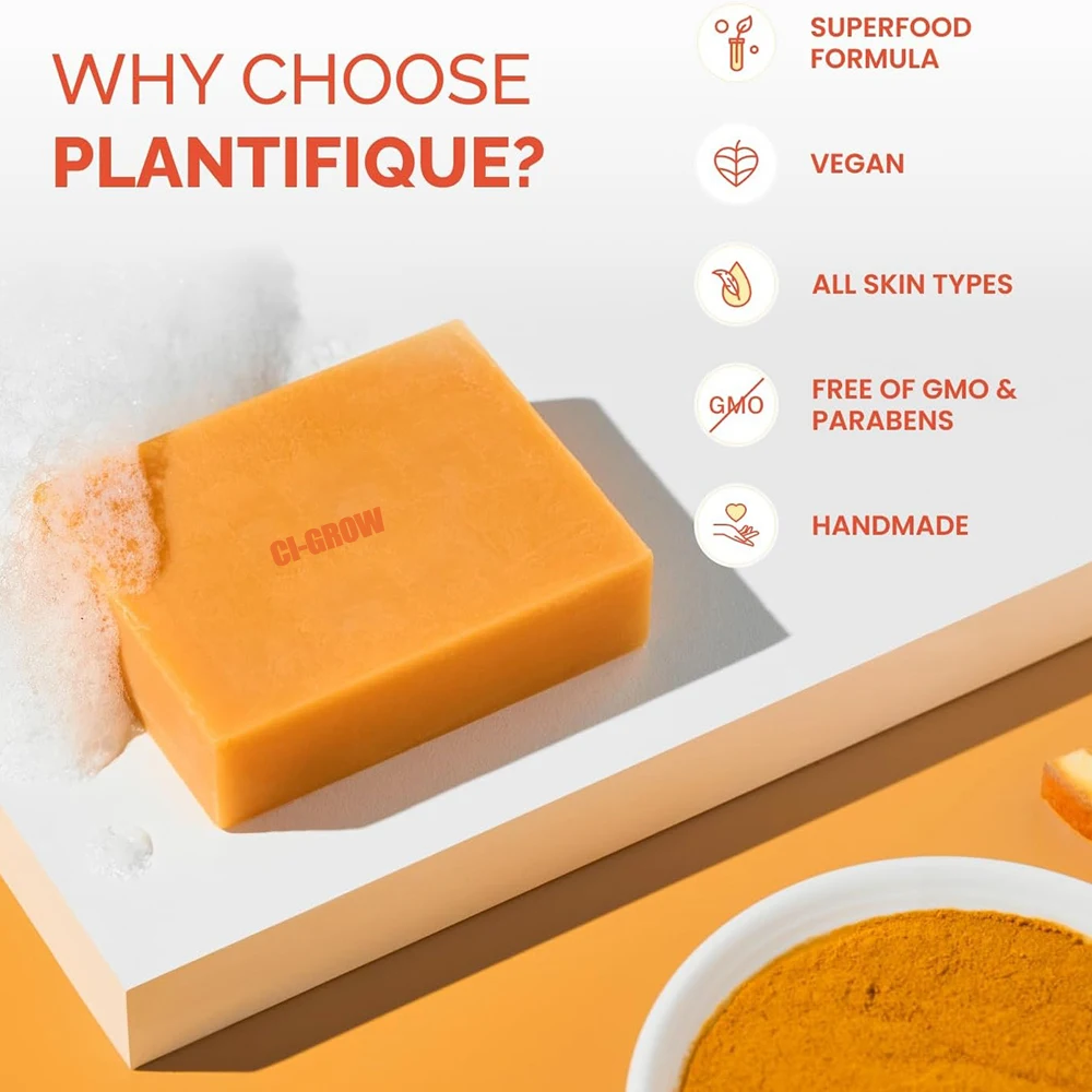 Savon Artisanal Curcuma & Acide Kojique – Éclaircissant, Anti-Acné, Hydratant pour Corps et Visage