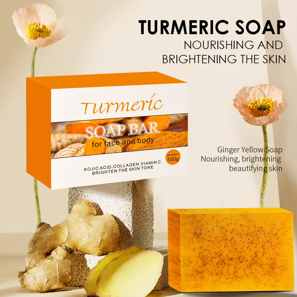 Savon Curcuma Acide Kojique & Citron – Éclaircissant, Anti-Taches, Anti-Acné Visage & Corps