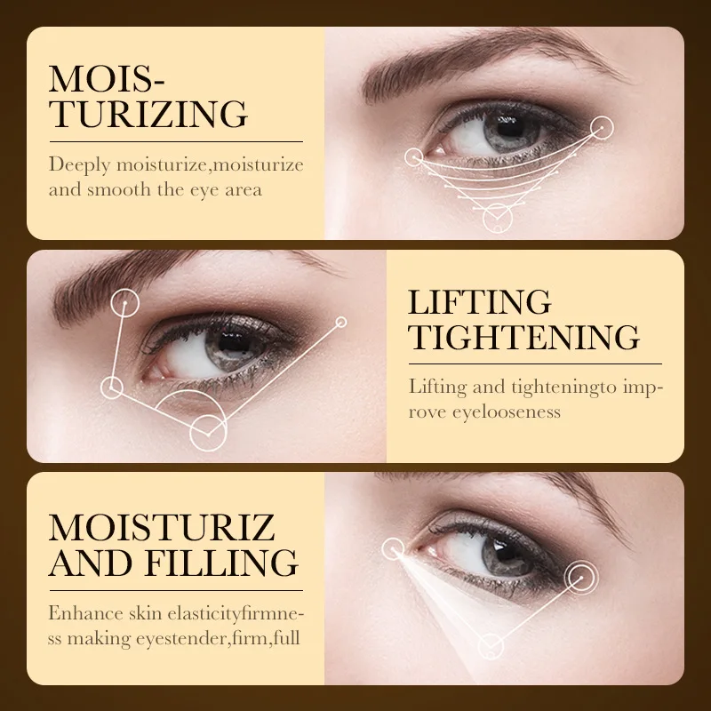 Crème Contour des Yeux Or 24 Carats & Acide Hyaluronique – Anti-Cernes, Anti-Rides, Hydratante 40g