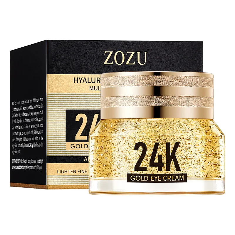 Crème Contour des Yeux Or 24 Carats & Acide Hyaluronique – Anti-Cernes, Anti-Rides, Hydratante 40g