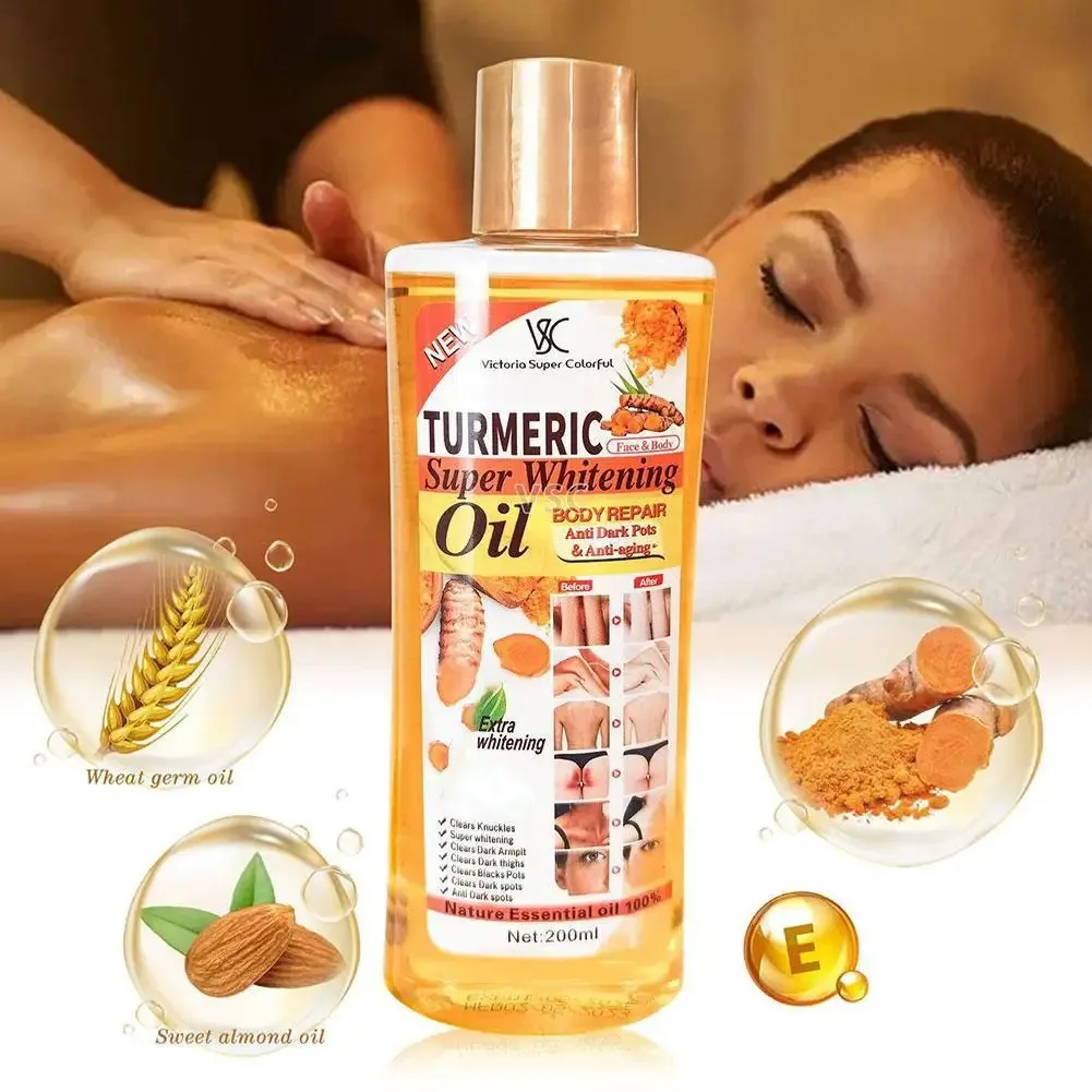 Huile Essentielle de Curcuma 200ml – Soin Éclaircissant & Anti-Âge Visage & Corps