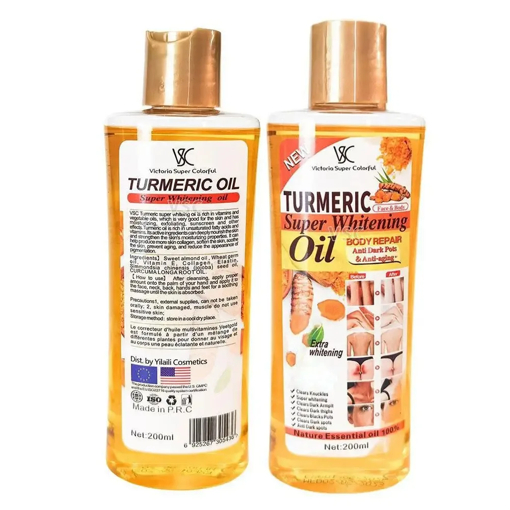 Huile Essentielle de Curcuma 200ml – Soin Éclaircissant & Anti-Âge Visage & Corps