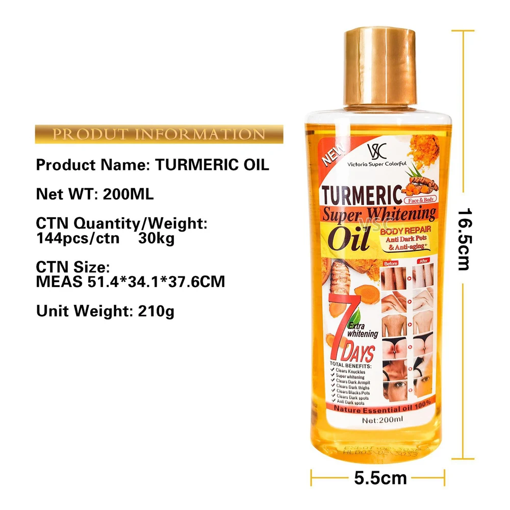 Huile Essentielle de Curcuma 200ml – Soin Éclaircissant & Anti-Âge Visage & Corps