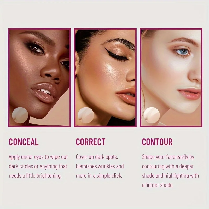 Correcteur à Tête Éponge – Cache Cernes, Taches & Imperfections – Fond de Teint Hydratant Longue Durée