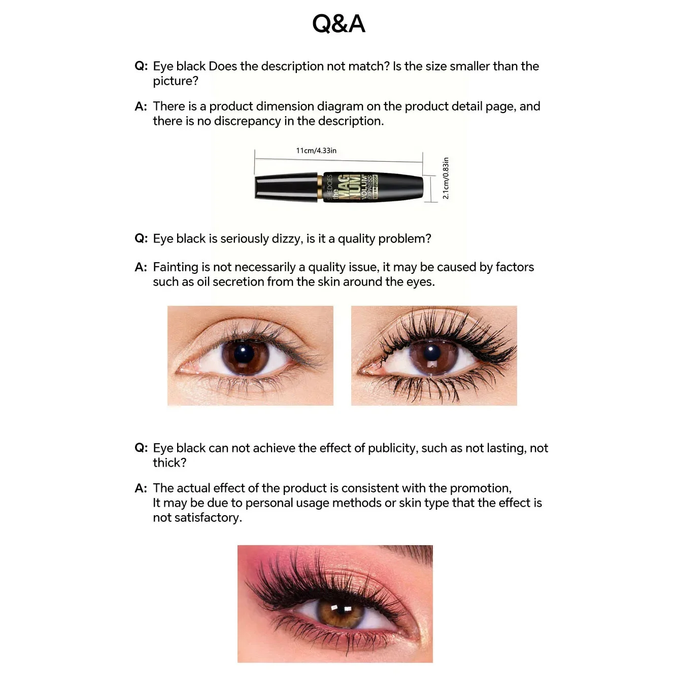Mascara Noir 4D Waterproof – Épaississant, Allongeant & Recourbant 10ml