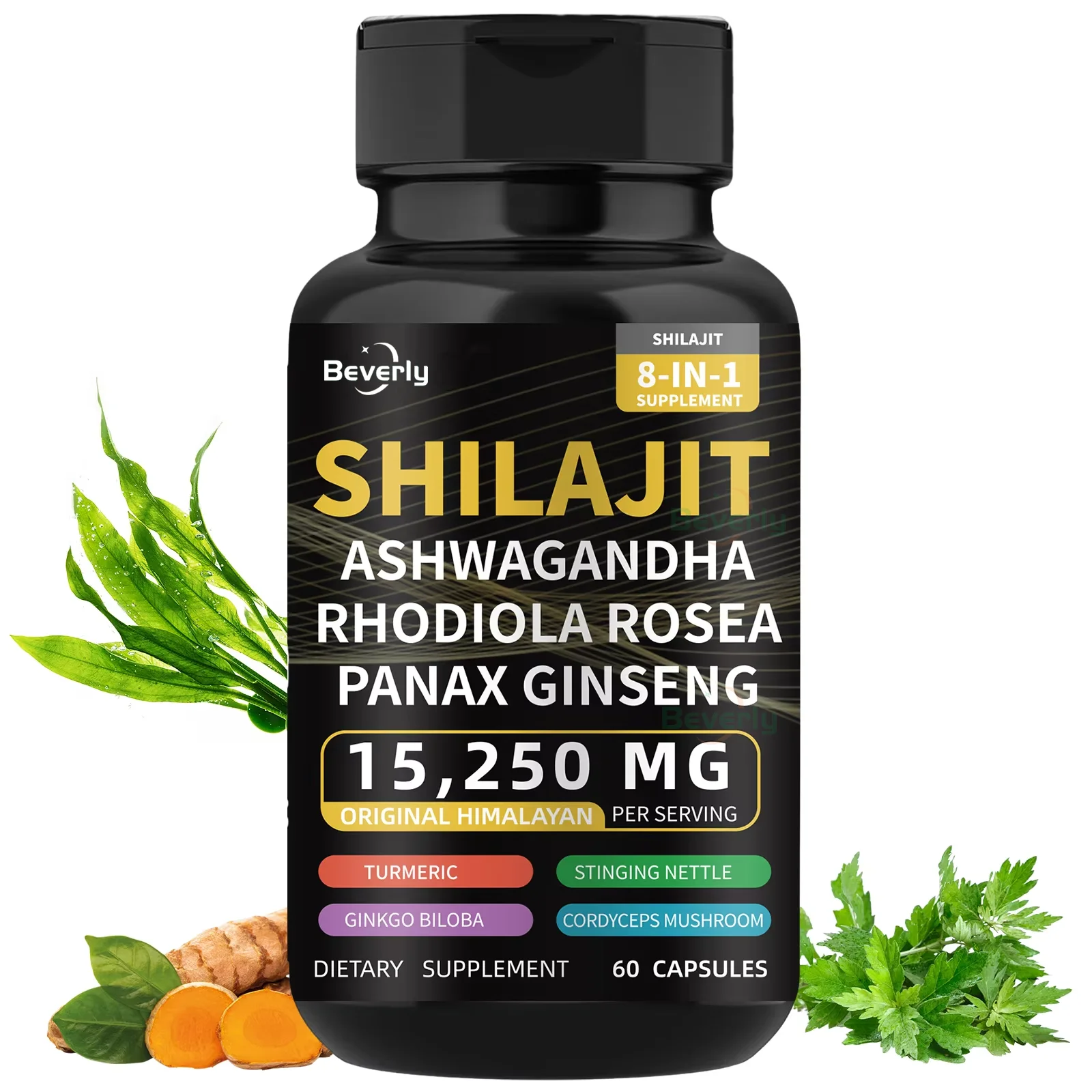 Capsules Shilajit Himalaya 8en1 15250mg – Énergie, Immunité & Vitalité | 60 Gélules
