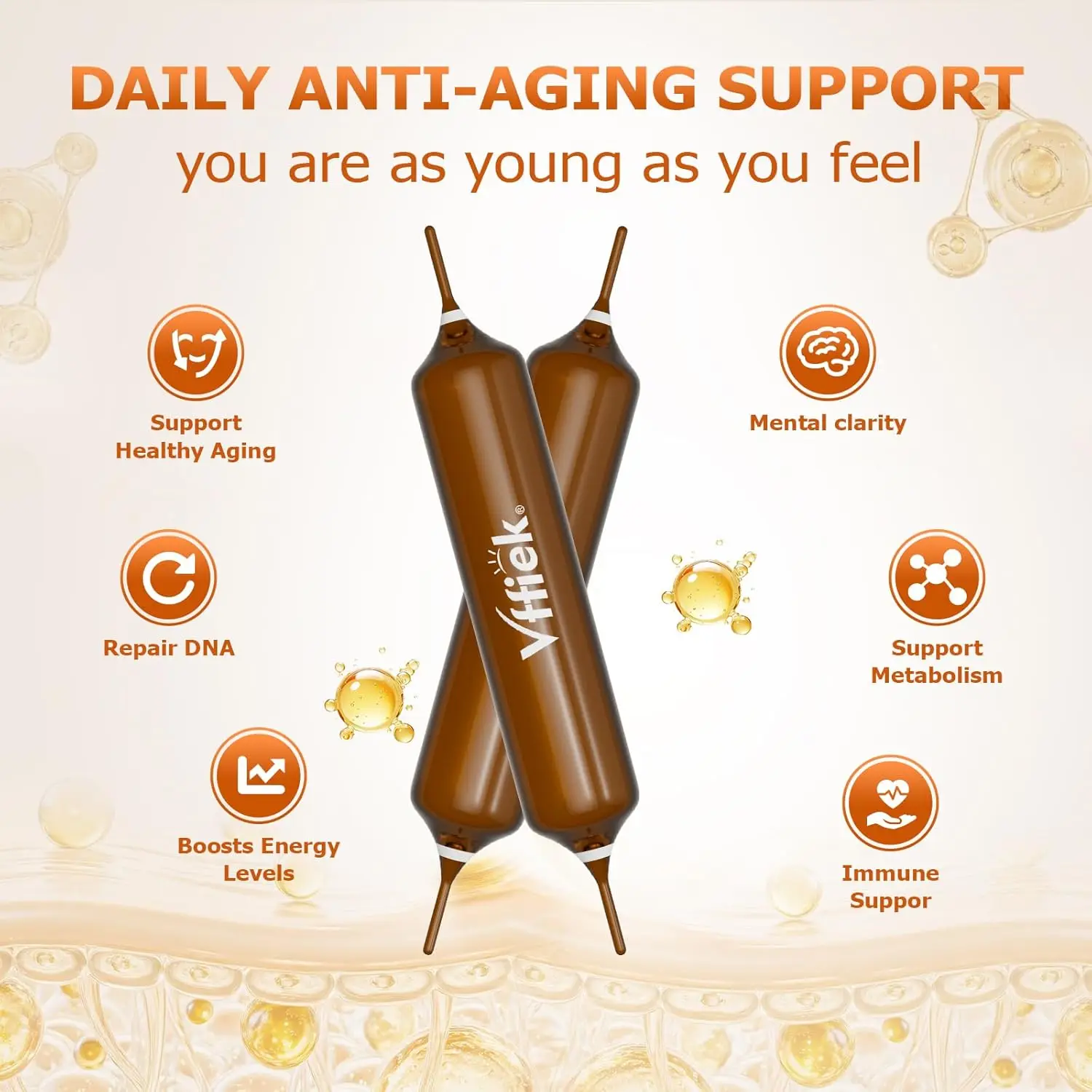 Perseek NAD+ 1200mg Gouttes Anti-Âge Énergie Mémoire Immunité – 10x15ml