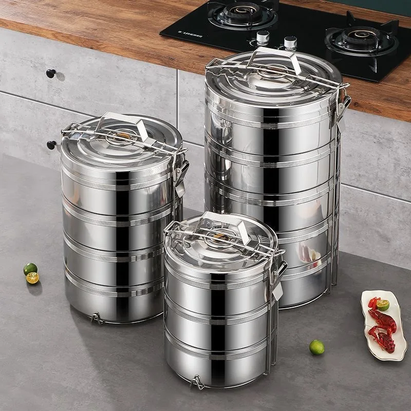 Boîte à lunch inox multi-niveaux TIANKANG – Isotherme, portable, 5 compartiments 30CM