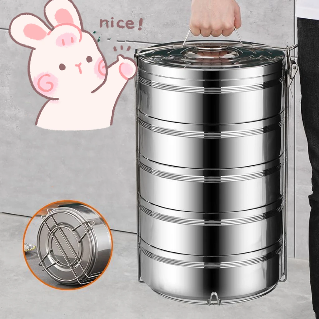 Boîte à lunch inox multi-niveaux TIANKANG – Isotherme, portable, 5 compartiments 30CM