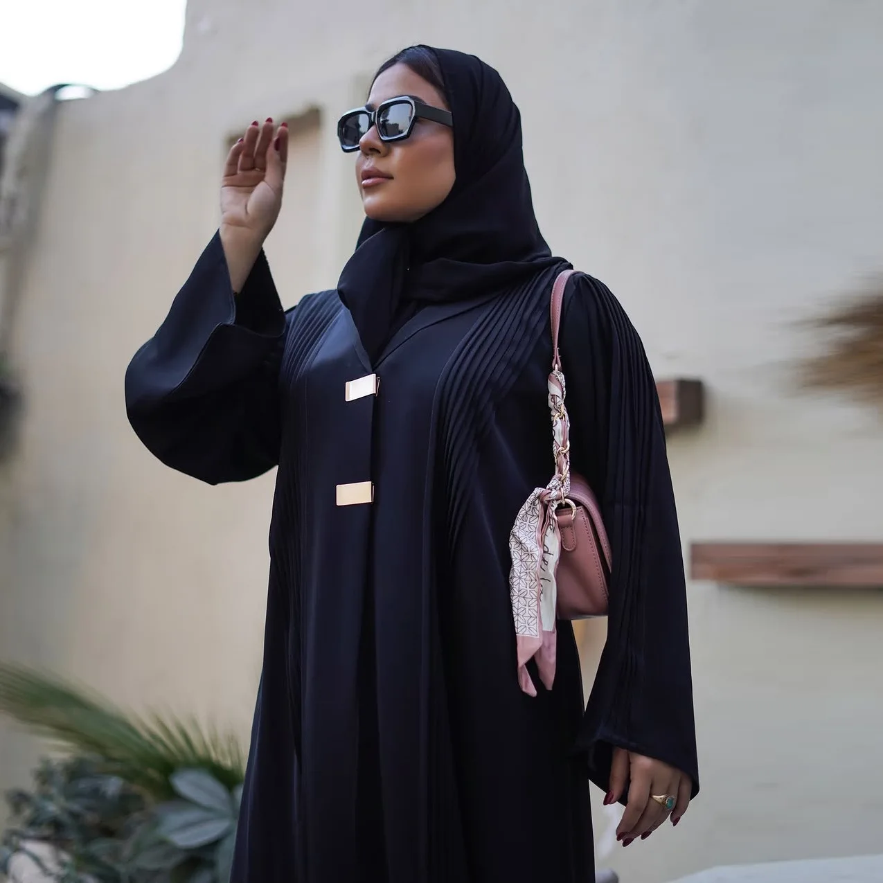 Abaya Modeste MQ189 – Robe Longue Ample Style Cardigan, Tissu Respirant Toutes Saisons