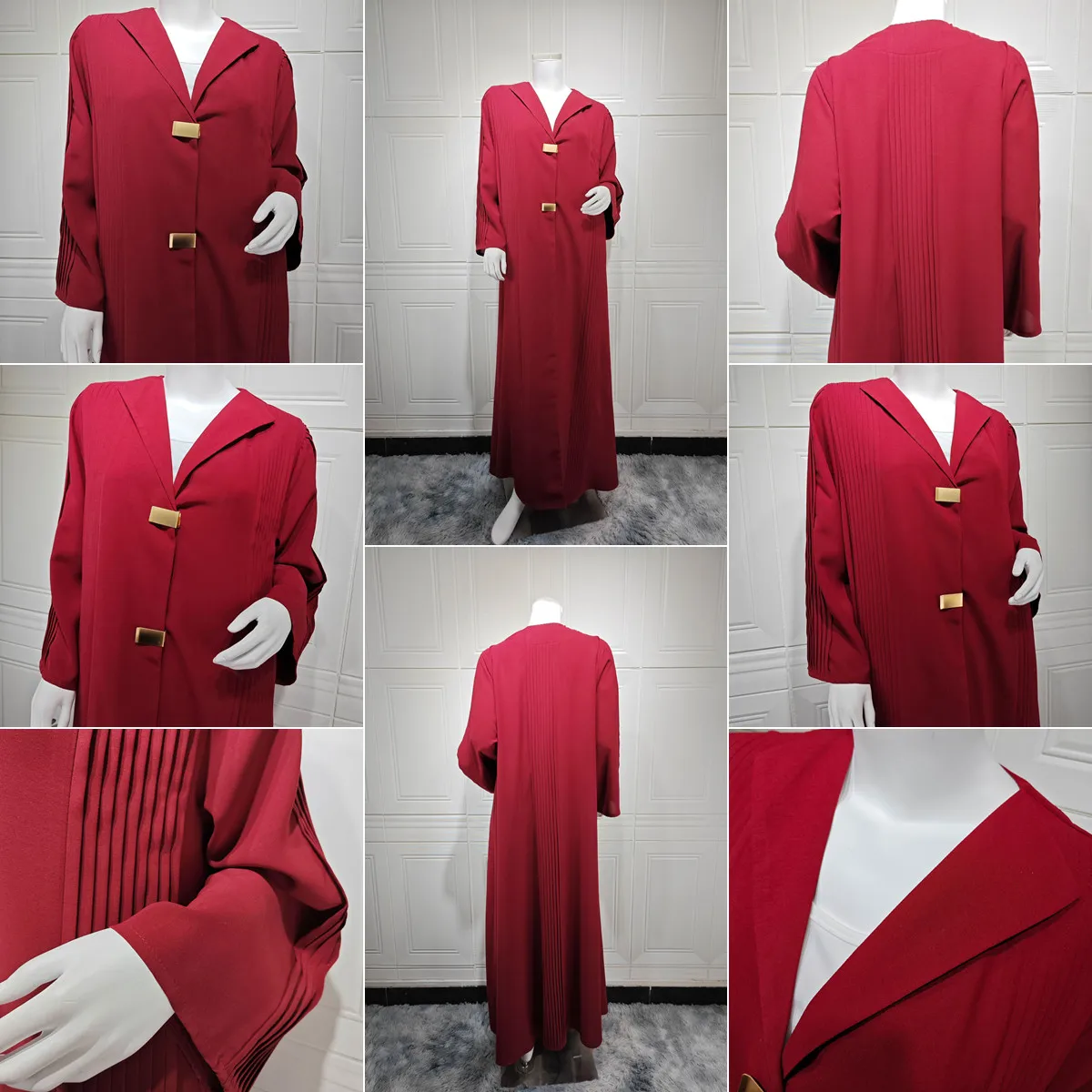 Abaya Modeste MQ189 – Robe Longue Ample Style Cardigan, Tissu Respirant Toutes Saisons