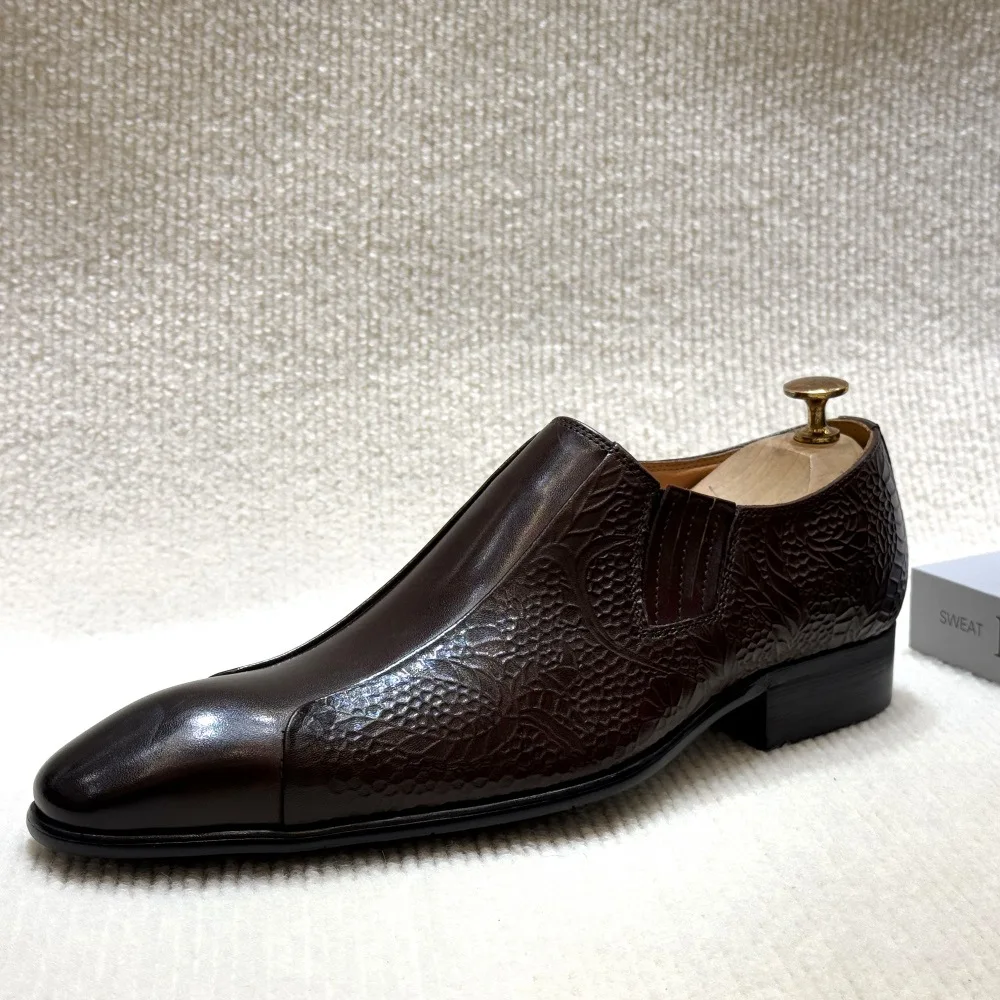 Mocassins Oxford en cuir véritable F510-MC603 – Chaussures habillées homme bout pointu