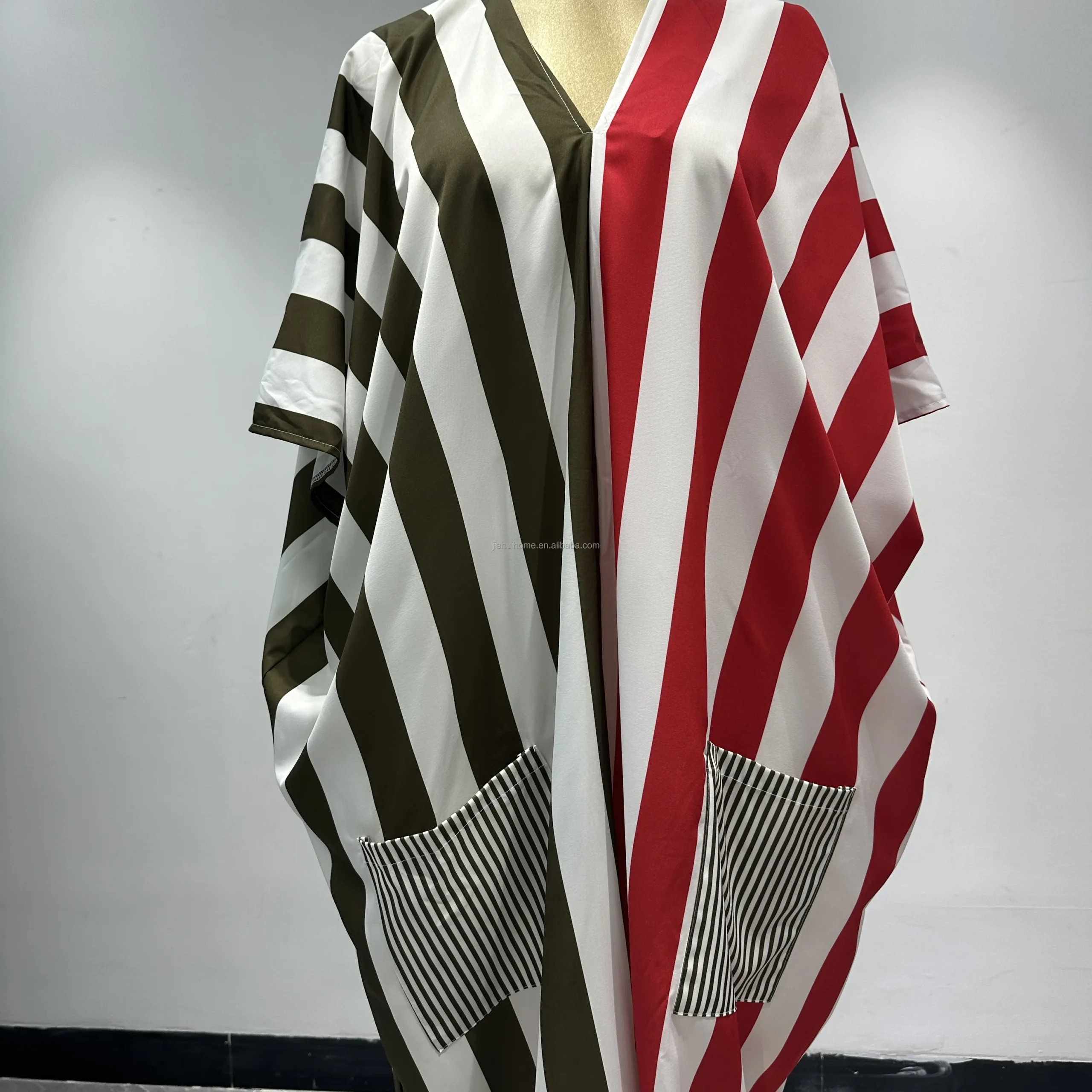 Robe Africaine Grande Taille à Rayures | Poches | Toutes Saisons – Achat Gros