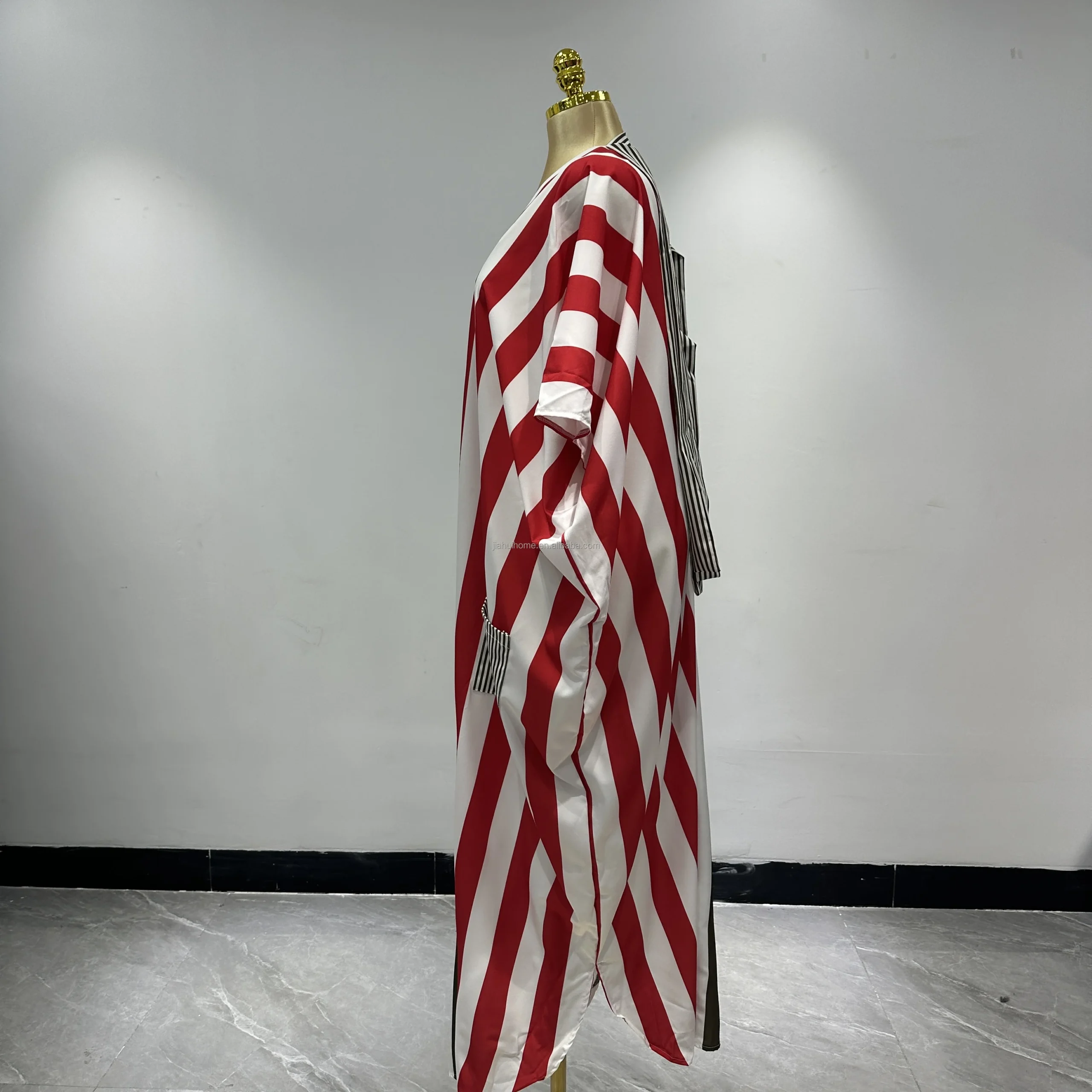 Robe Africaine Grande Taille à Rayures | Poches | Toutes Saisons – Achat Gros