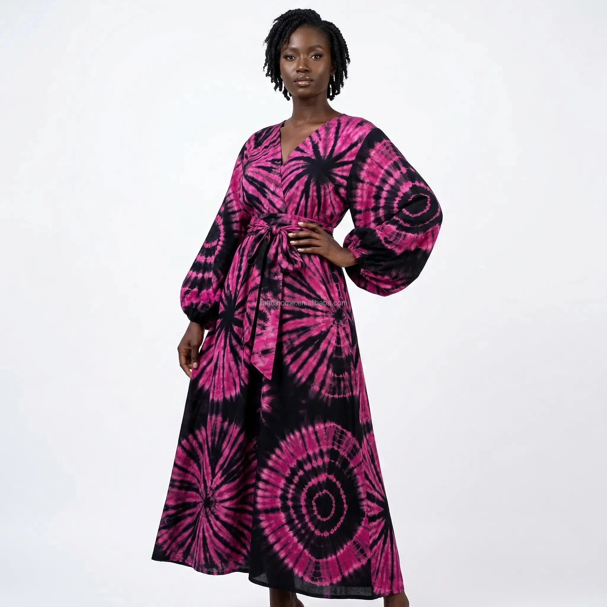 Robe Africaine Dashiki Femme – Chiffon Respirant, Coupe Midi, Imprimé Ankara S-4XL