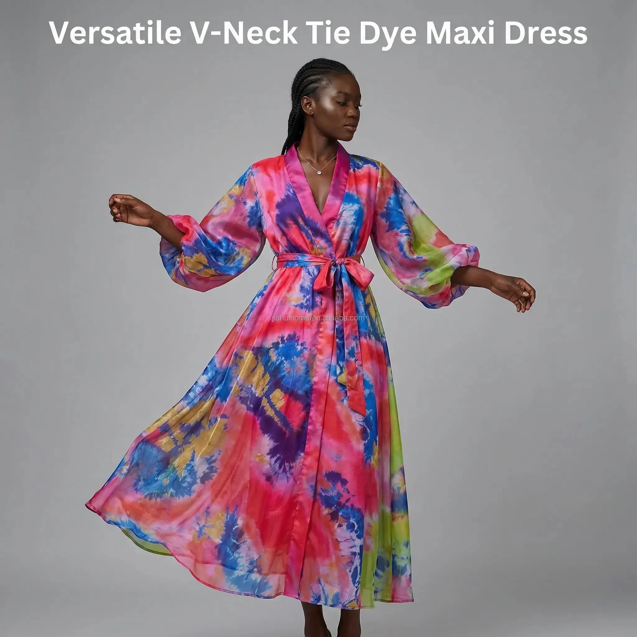 Robe Africaine Dashiki Femme – Chiffon Respirant, Coupe Midi, Imprimé Ankara S-4XL