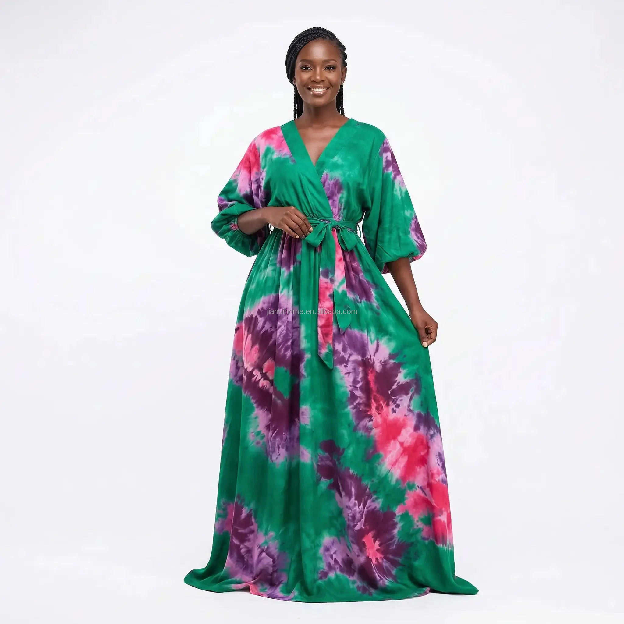 Robe Africaine Dashiki Femme – Chiffon Respirant, Coupe Midi, Imprimé Ankara S-4XL