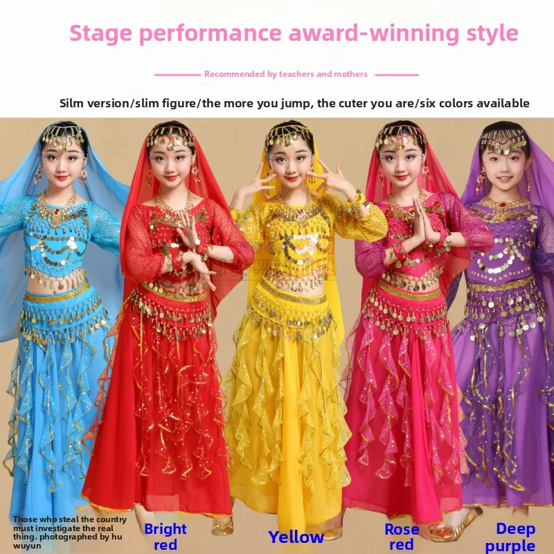 Costume de Danse Orientale Sequins Scintillants pour Filles – Set Complet