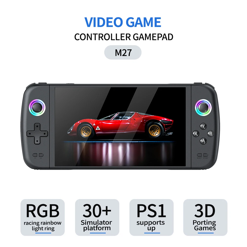 Console de Jeu Portable M27 – Écran IPS 7" HD, 10000 Jeux Intégrés, Wi-Fi, 64GB