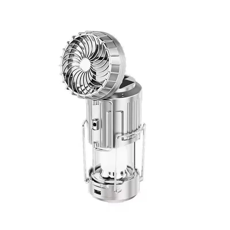 Ventilateur Portable Rechargeable Solaire avec Lumière LED – Camping & Outdoor