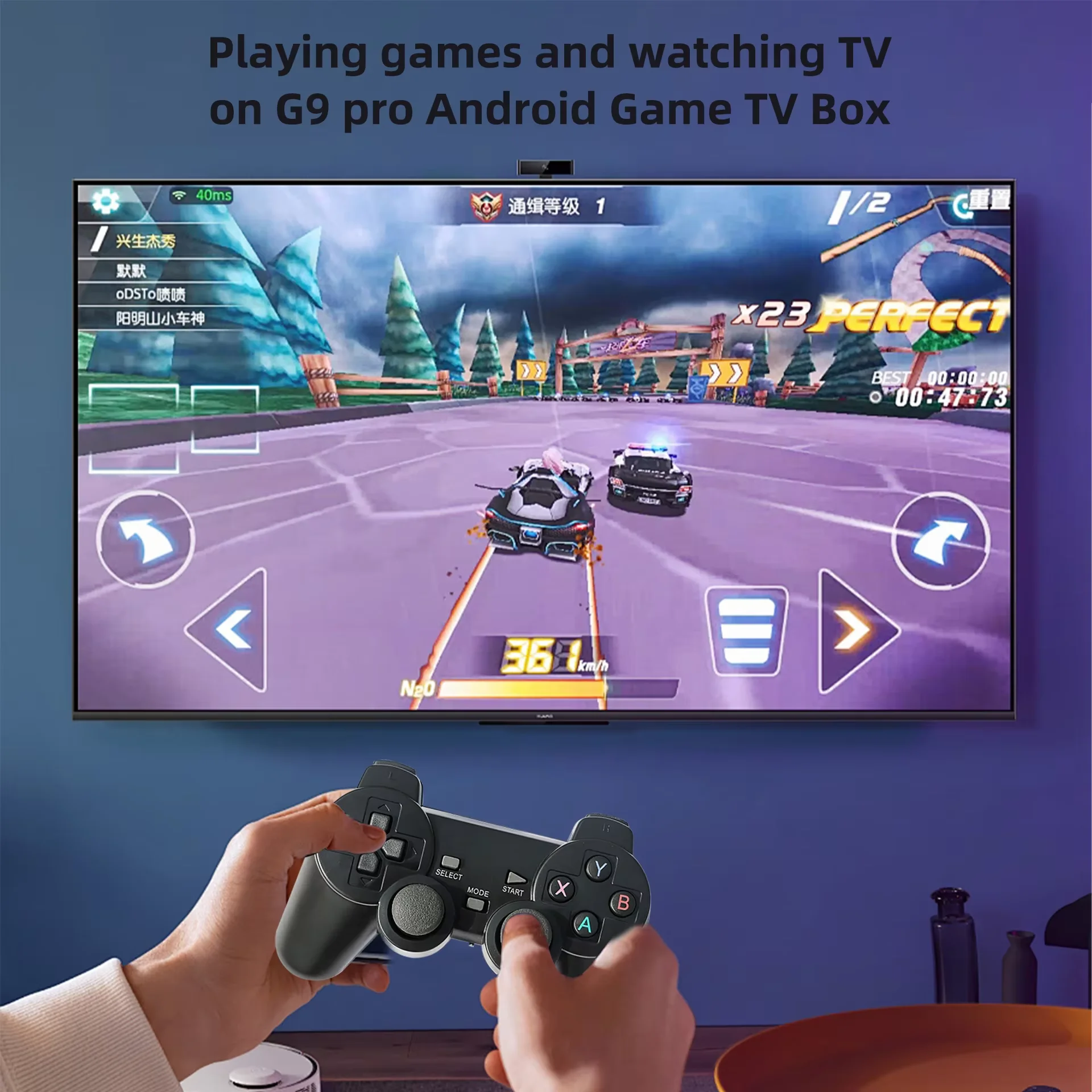 Console de Jeux Rétro TV Q9 Pro – 15000+ Jeux, 2 Manettes Sans Fil 2.4GHz, 16GB