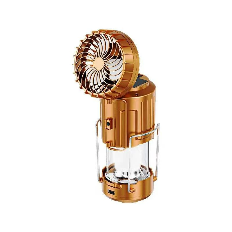 Ventilateur Portable Rechargeable avec Lanterne Solaire LED – Camping & Urgence