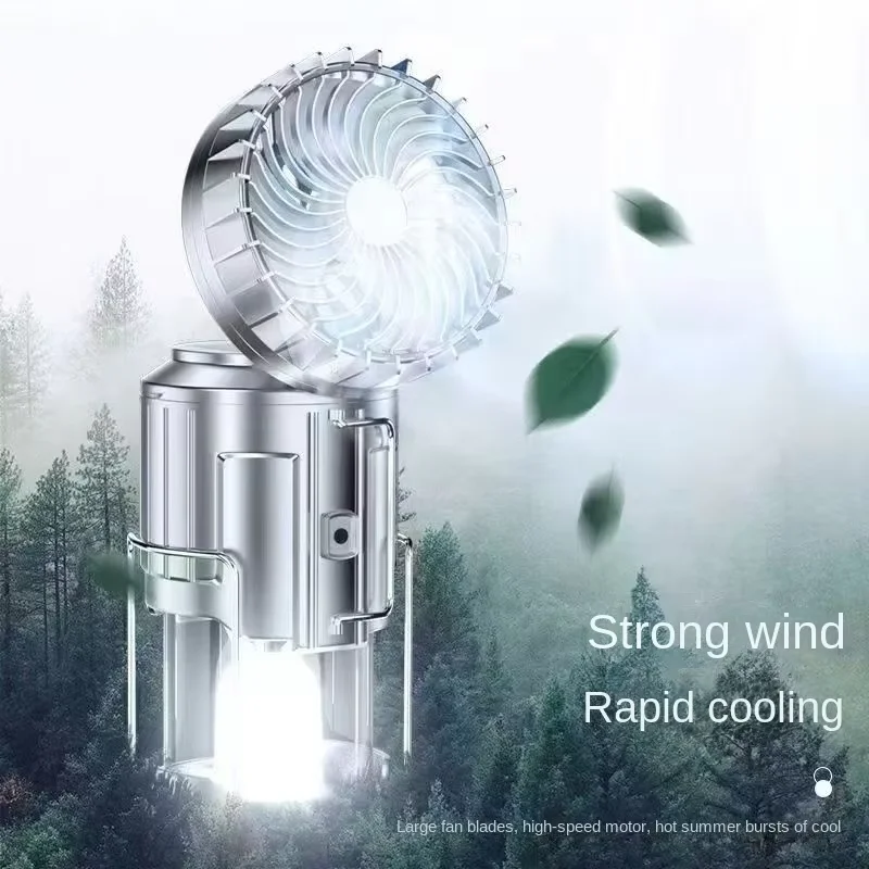 Ventilateur Solaire Rechargeable avec Lampe LED Camping – Portable & Multifonction