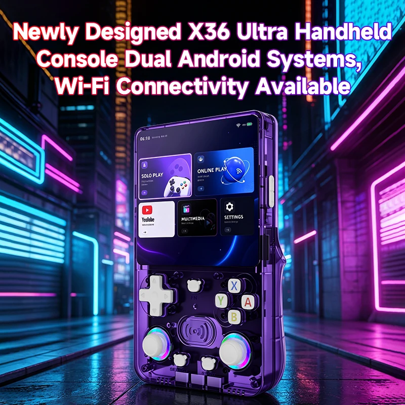 Console de Jeu Portable X36 Ultra Rétro 4.2" 64Go Linux WiFi 15000 Jeux Intégrés