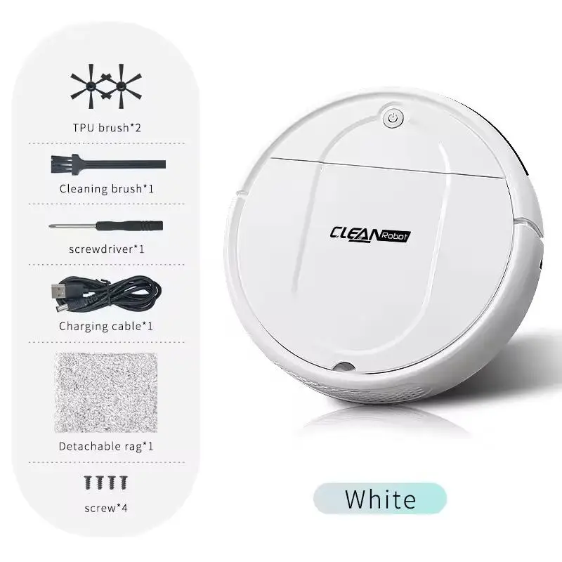 Robot Aspirateur Laveur 2-en-1 Intelligent VSLAM 1000Pa Réservoir Eau Rechargeable USB