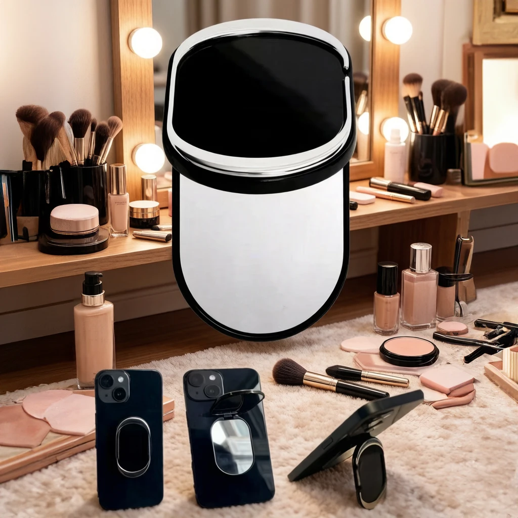 Miroir Adhésif Portable pour Smartphone – Miroir Maquillage Compact Double Face