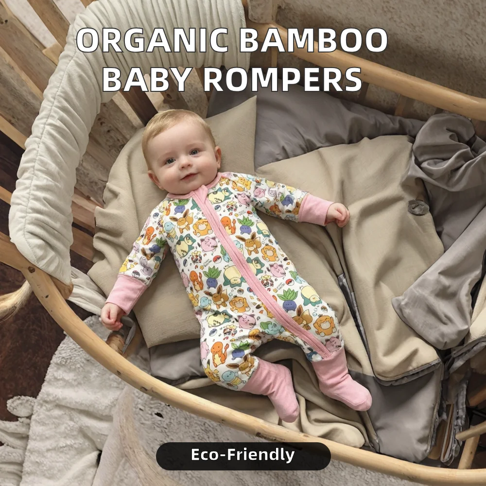 Pyjama Bébé en Bambou Zippé Manches Longues – Unisexe Respirant & Éco-Friendly