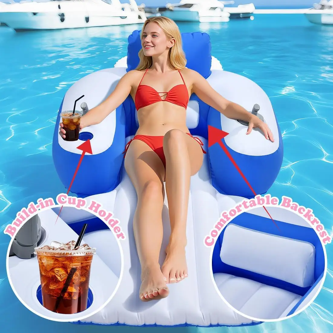 Chaise Flottante Électrique Gonflable à Double Hélice – Batterie Lithium Rechargeable