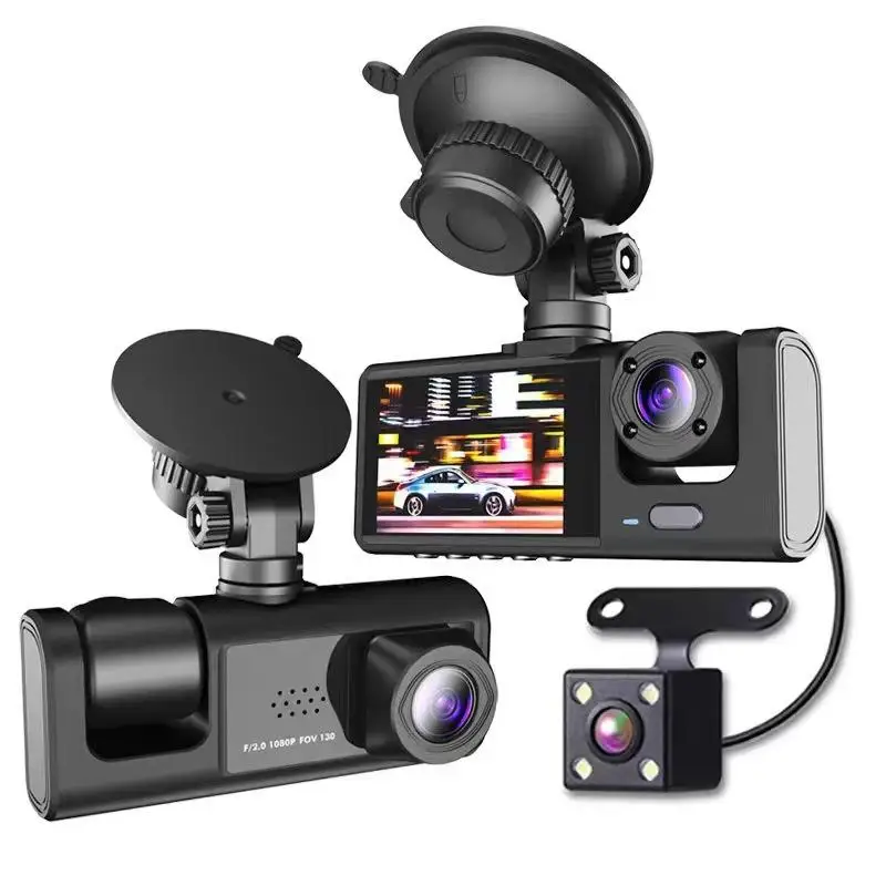 Caméra de Voiture 3 Objectifs HD 1080P – Vision Nocturne & WiFi Intégré