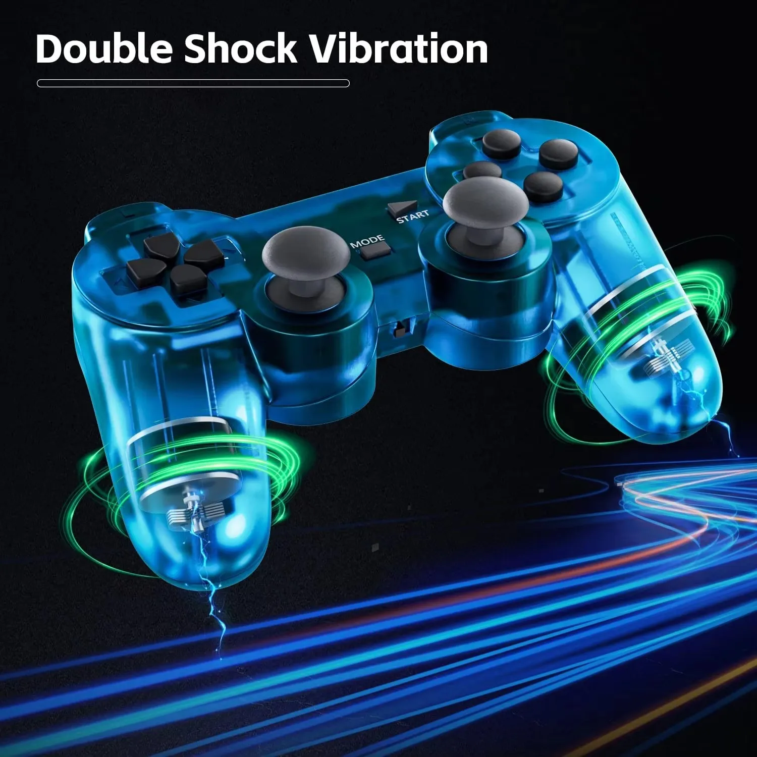 Manette Sans Fil Transparente P2 pour PS2 – Vibration & 2.4GHz