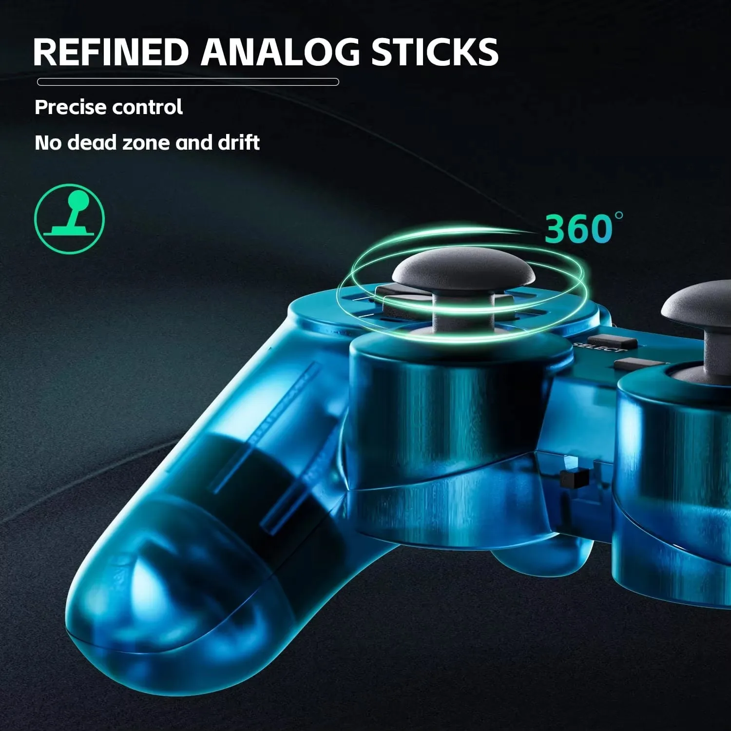 Manette Sans Fil Transparente P2 pour PS2 – Vibration & 2.4GHz
