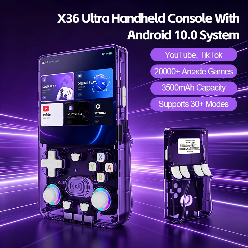 Console de Jeu Portable X36 Ultra 4.2" | 15000 Jeux Rétro | 64GB Linux | Double Joystick