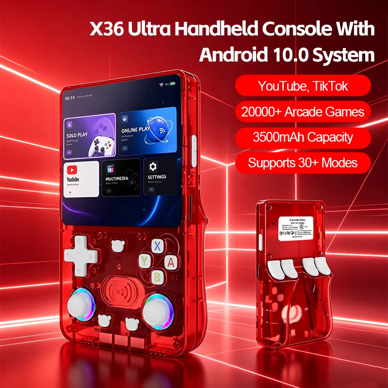 Console de Jeu Rétro X36 Ultra – Écran IPS 4.2", 15000 Jeux, 64GB, WiFi
