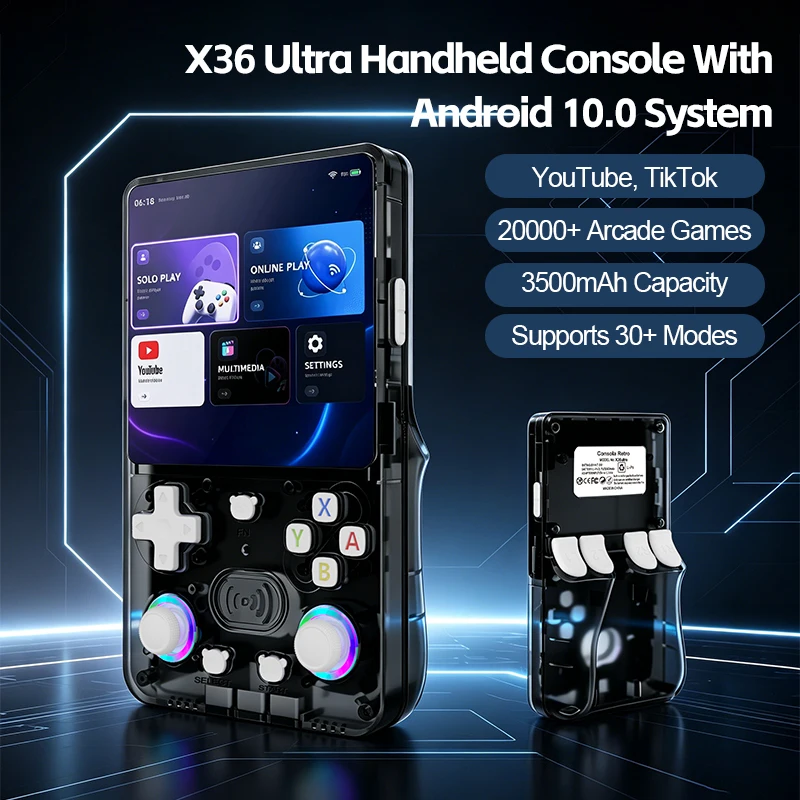 Console de Jeu Rétro X36 Ultra – Écran IPS 4.2", 15000 Jeux, 64GB, WiFi
