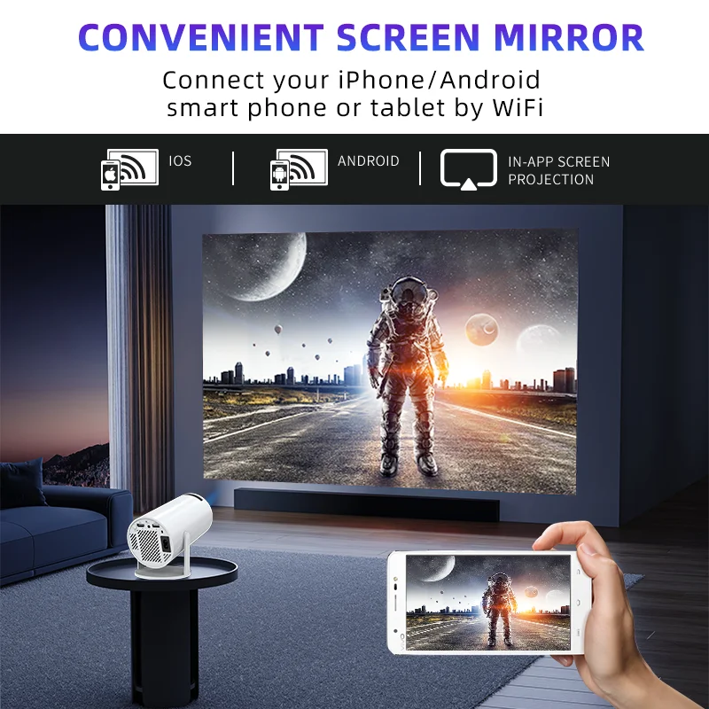 Vidéoprojecteur Portable F320 Android 11 4K WiFi 5G Gaming Cinéma Maison Manette