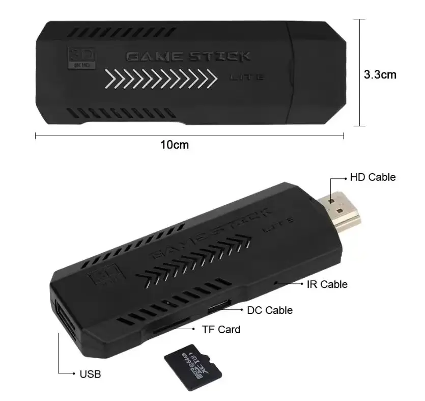 Console de Jeu Rétro GD10 4K – 15000 Jeux Intégrés + 2 Manettes Sans Fil 2.4G