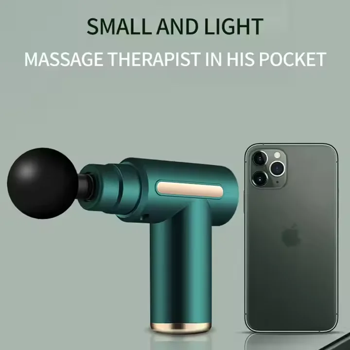 Mini Pistolet de Massage Musculaire Percussion 6 Vitesses 4 Têtes - Soulagement Douleurs