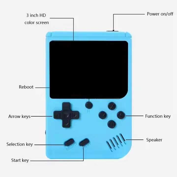 Console de Jeu Portable Enfant 400 Jeux Classiques Écran 2.8" – 5 Coloris