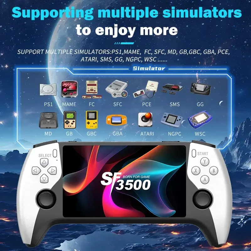Console de Jeu Portable SF3500 5 Pouces – 20 000 Jeux, Wi-Fi, TV, 64GB