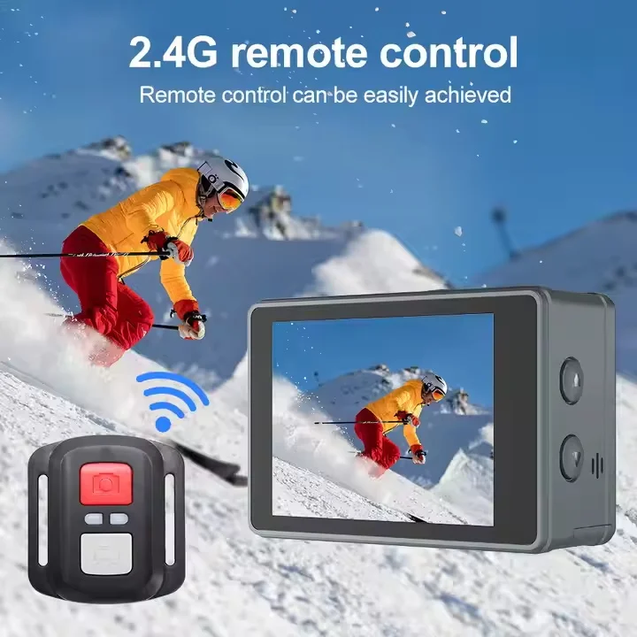 Caméra Sport Action 5K WiFi Double Écran 2.0" Étanche 170° Grand Angle 64GB