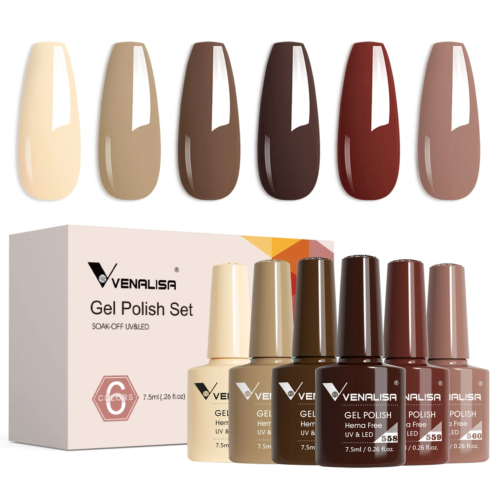 Kit Vernis Gel UV Venalisa 6 Pièces – Manucure Professionnelle Longue Durée